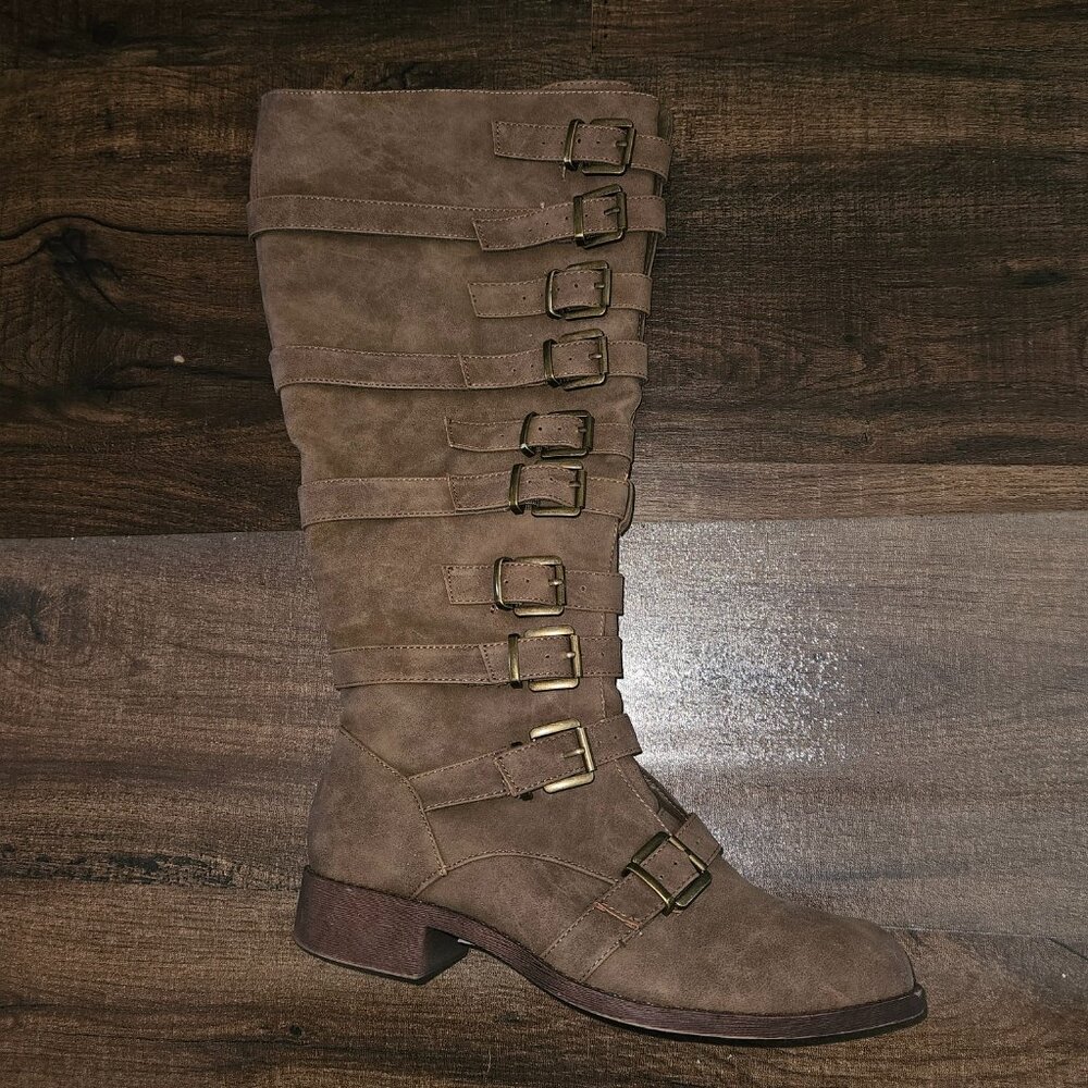 Torrid Moto Multi-Strap Knee Boots (W) Size 9.5